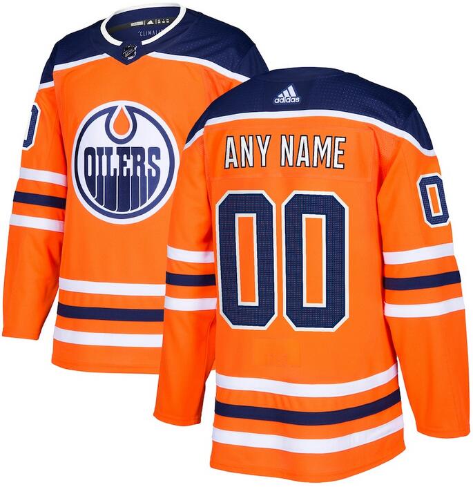 Mens Edmonton Oilers adidas Orange Authentic Pro - Custom Jersey